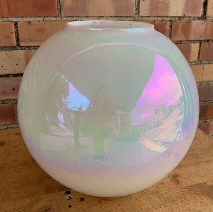 LARGE LUSTER GLASS ROUND VASE