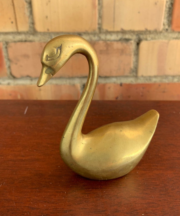 SMALL BRASS SWAN