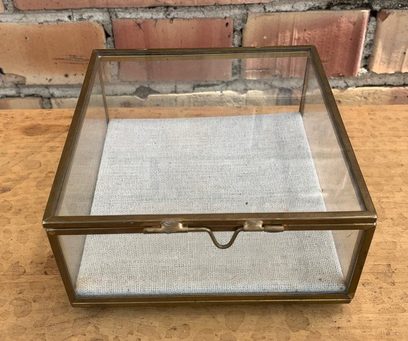 BRASS TRIMMED GLASS BOX