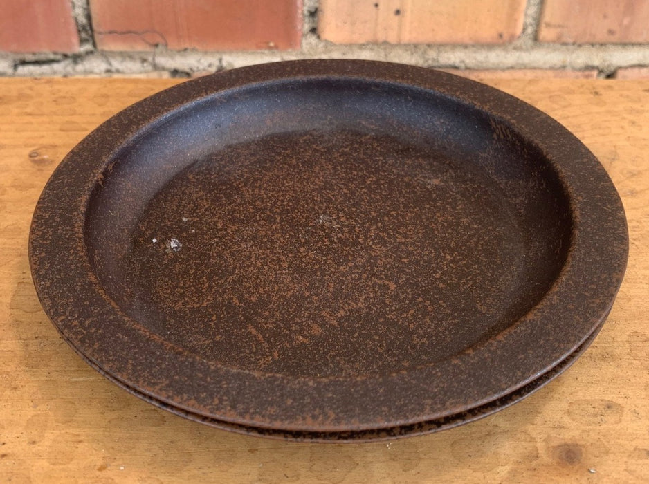 PAIR OF SMALL ROUND METAL TRAYS