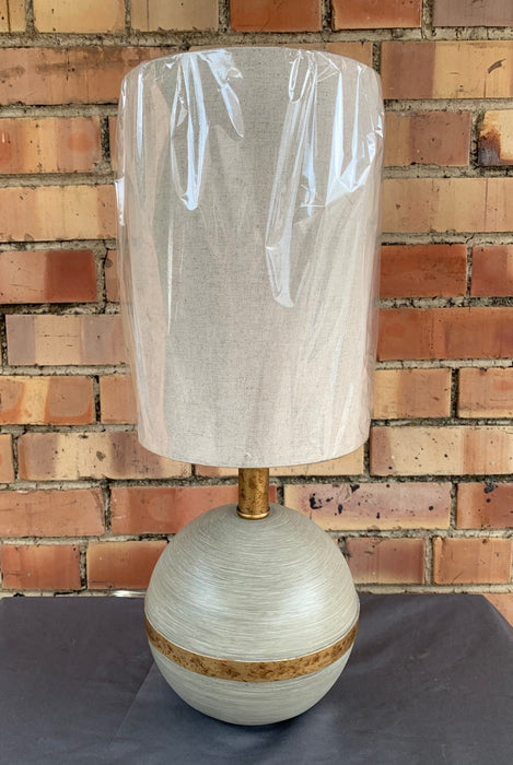 SMALL ORB SHAPED LAMP WITH CYLINDER SHADE - NOT OLD