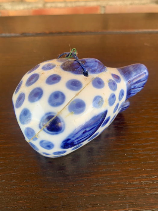 AS IS BLUE AND WHITE FISH ORNAMENT