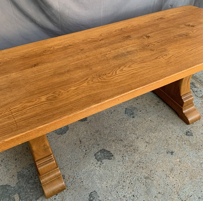 LIGHT OAK RUSTIC TRESTLE TABLE