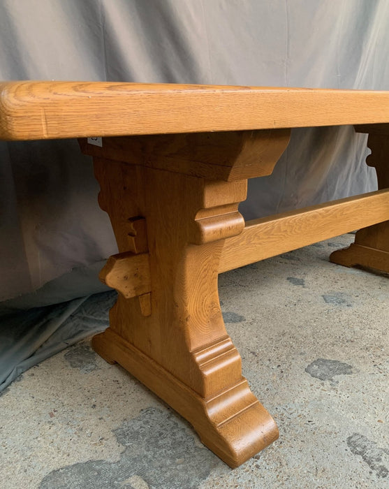 LIGHT OAK RUSTIC TRESTLE TABLE