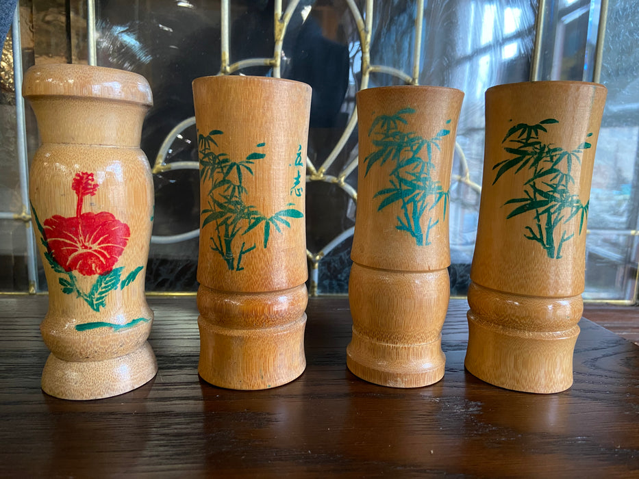 SET OF 4 BAMBOO STALK CUPS