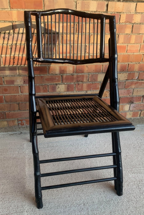 BLACK PAINTED BAMBOO FOLDING CHAIR