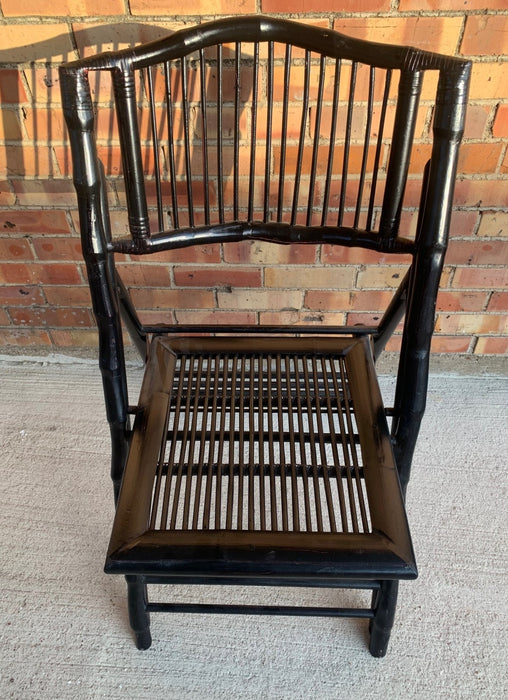 BLACK PAINTED BAMBOO FOLDING CHAIR