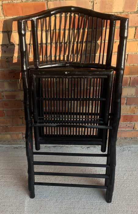 BLACK PAINTED BAMBOO FOLDING CHAIR