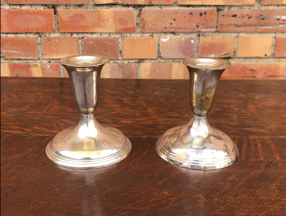 PAIR OF SILVER PLATE CANDLESTICKS