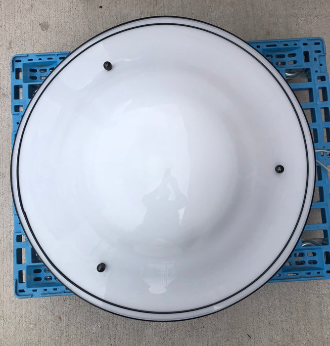 WHITE GLASS ROUND CEILING LIGHT FIXTURE