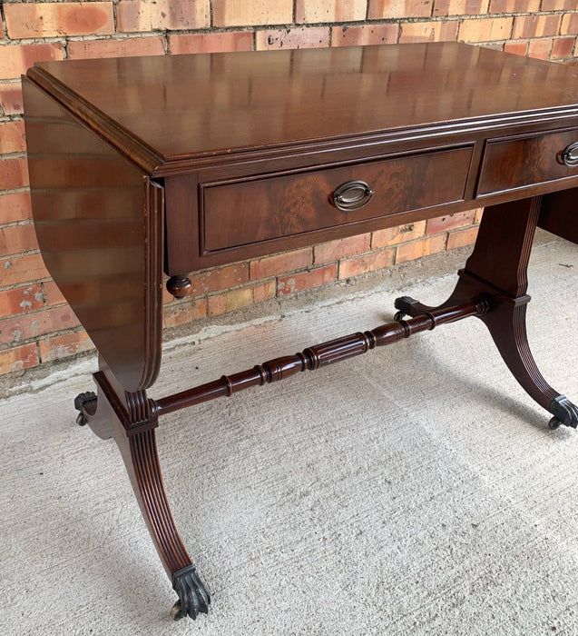 DROP LEAF REGENCY STYLE  CONSOLE WITH DRAWERS