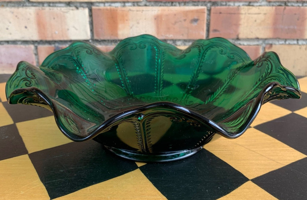 EVERGREEN GLASS COMPOTE