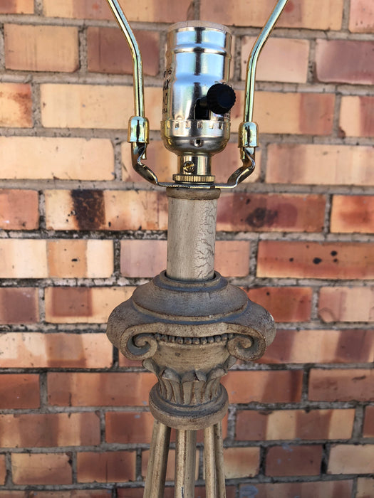 PAIR OF 3-FOOTED METAL LAMPS