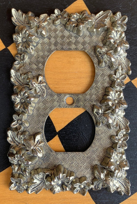 ORNATE BRASS ELECTRICAL BACK PLATE