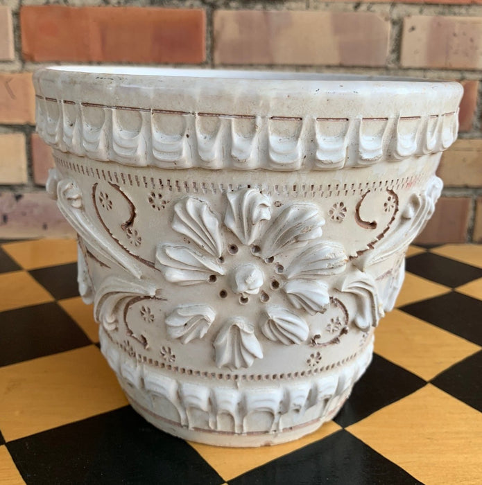 ITALIAN GLAZED POT WITH RELIEF