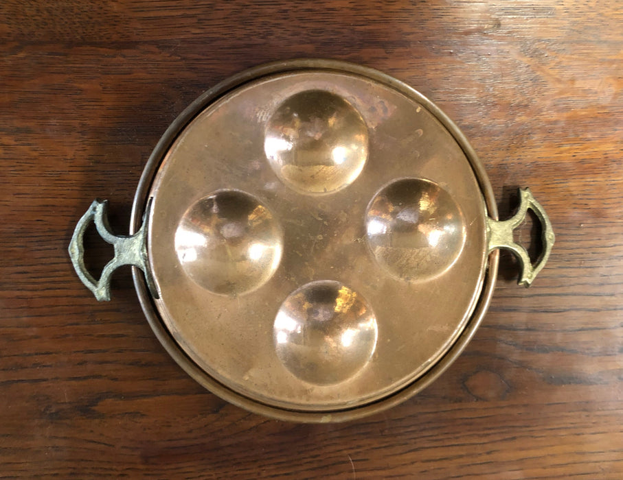 SMALL 7" COPPER POT WITH TWO SMALL SIDE HANDLES