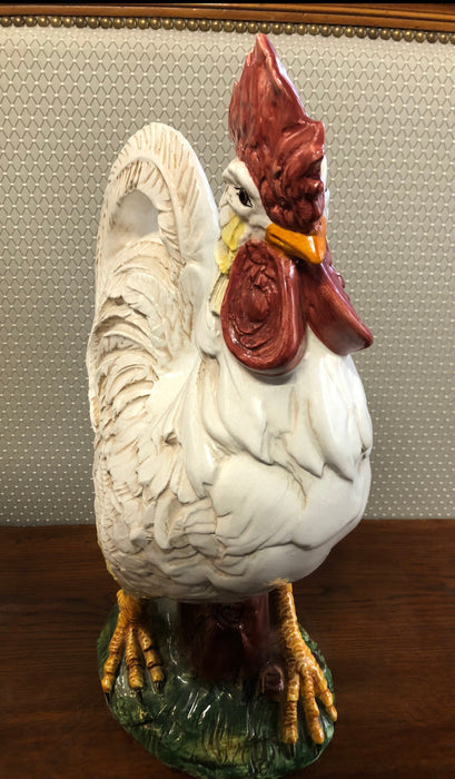 LARGE CERAMIC COLORFUL ROOSTER AS FOUND
