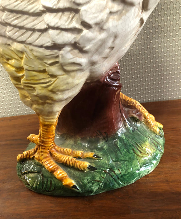 LARGE CERAMIC COLORFUL ROOSTER AS FOUND