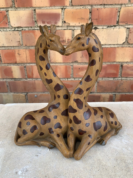 COMPOSITION PAIR OF HUGGING GIRAFFES