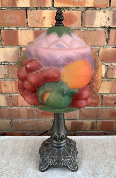 OLD STYLE PUFFY SHADE FLORAL LAMP