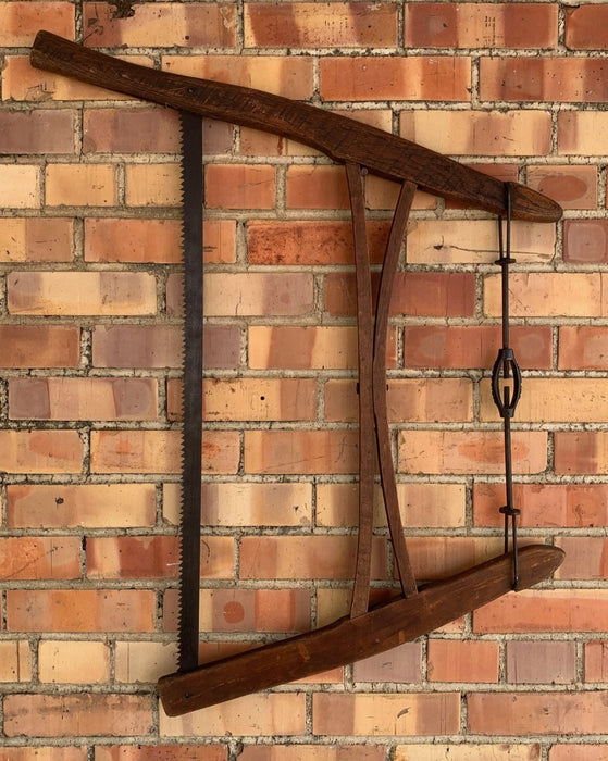 ANTIQUE WOOD FRAMED SAW