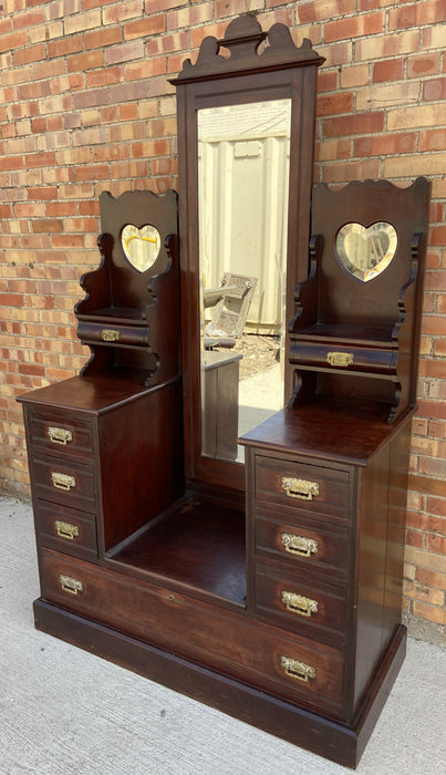 EDWARDIAN MAHOGANY VANITY/DRESSER WITH MIRROR FROM BARBADOS