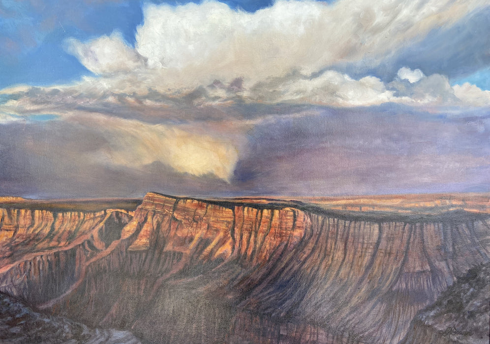 "STORM ON THE GRAND CANYON" OIL PAINTING BY LOU ANN BOWER