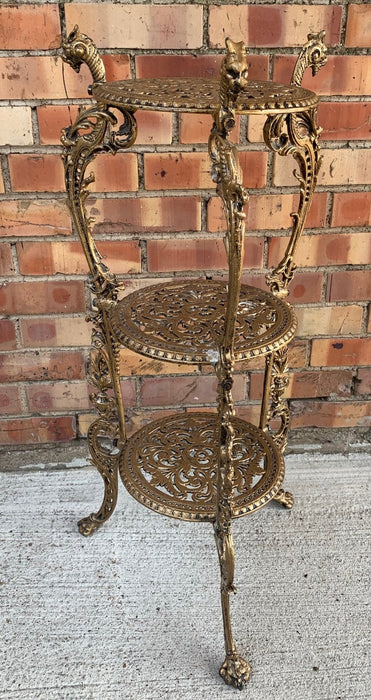 HEAVY GILT METAL 3 TIER STAND