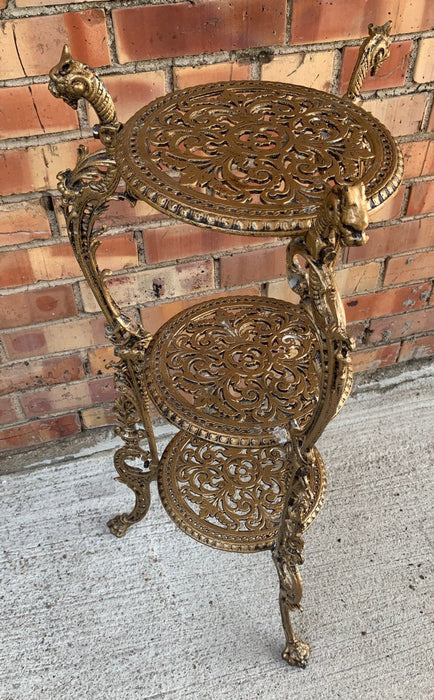 HEAVY GILT METAL 3 TIER STAND