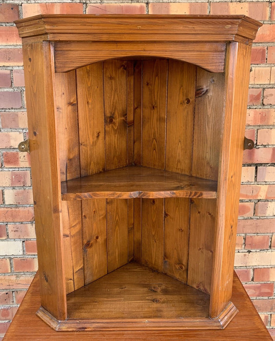 RUSTIC WALL HANGING CORNER CABINET