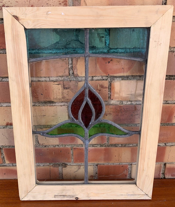 REFRAMED STAINED GLASS WINDOW