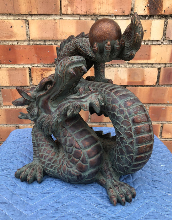 RESIN CHINESE DRAGON WITH ORB