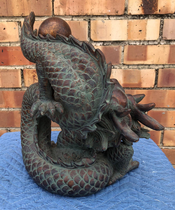 RESIN CHINESE DRAGON WITH ORB