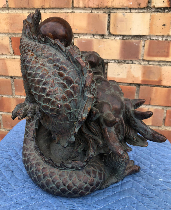 RESIN CHINESE DRAGON WITH ORB