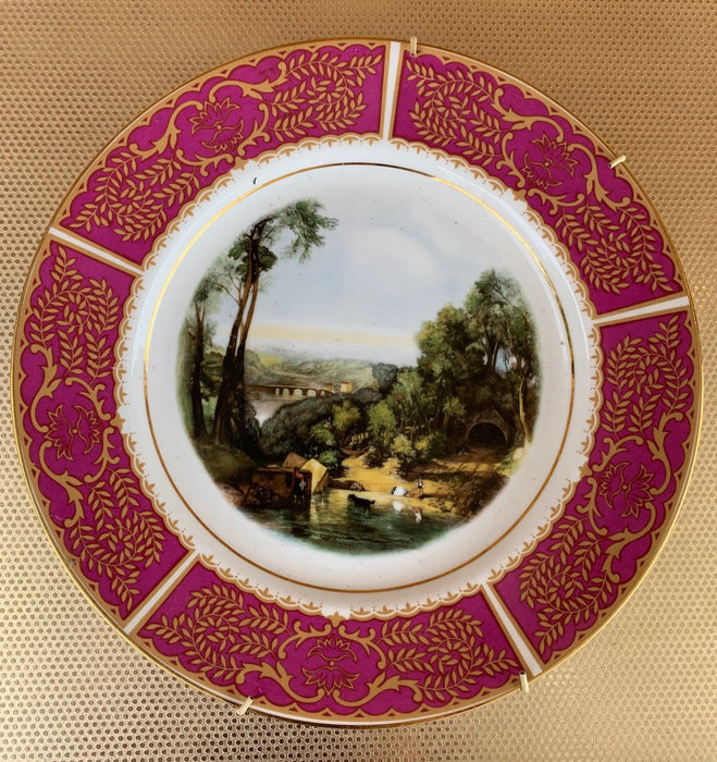 EDWARDIAN PLATE WITH BRIDGE