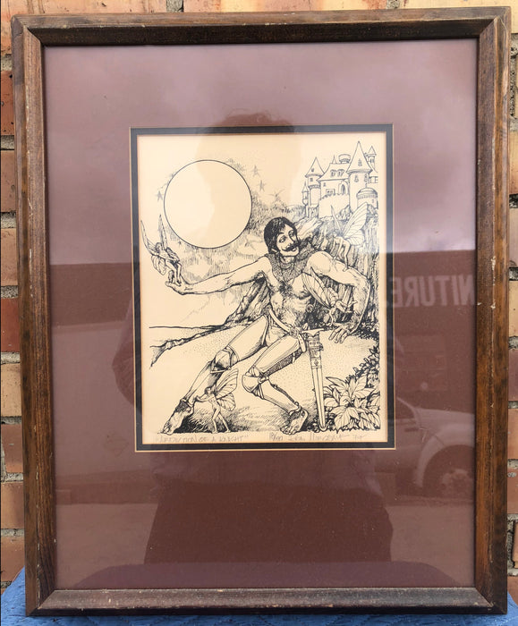 FRAMED PRINT KNIGHT ABDUCTED BY FAIRIES