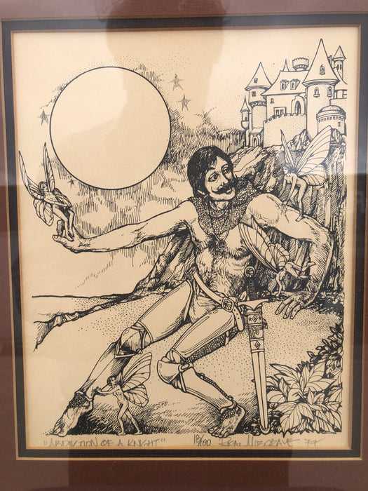 FRAMED PRINT KNIGHT ABDUCTED BY FAIRIES