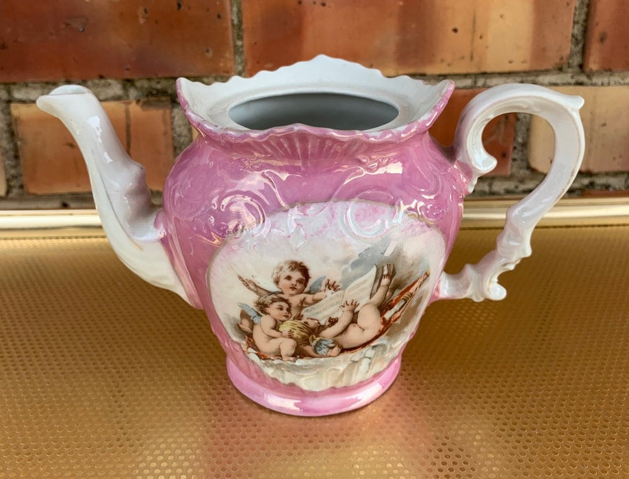 PINK AND WHITE PITCHER NO LID