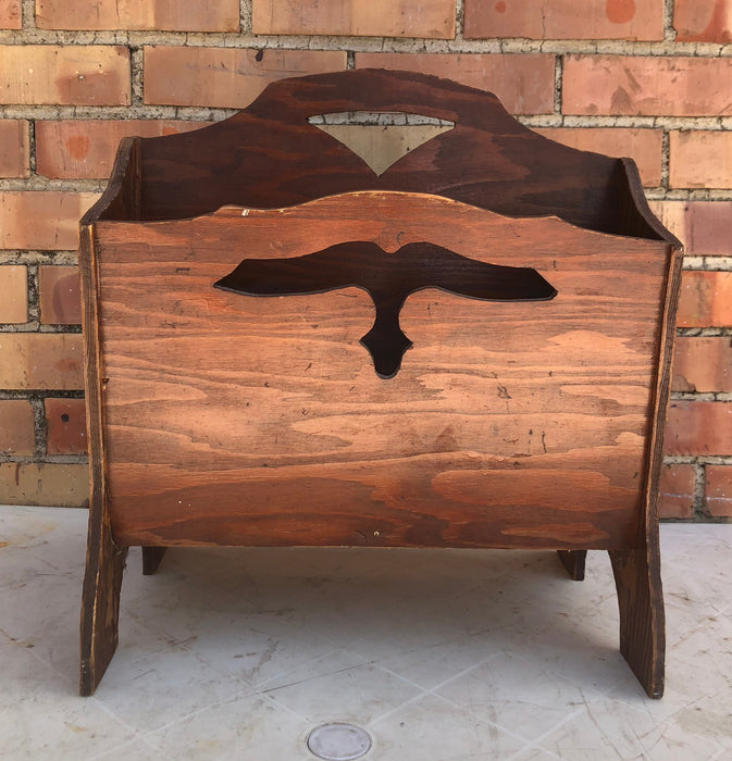 WOOD MAGAZINE RACK AS FOUND