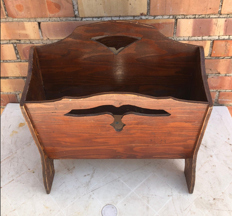 WOOD MAGAZINE RACK AS FOUND