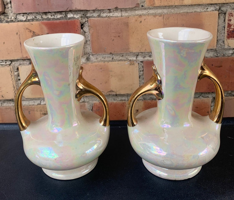 PAIR OF SMALL LUSTERWARE VASES