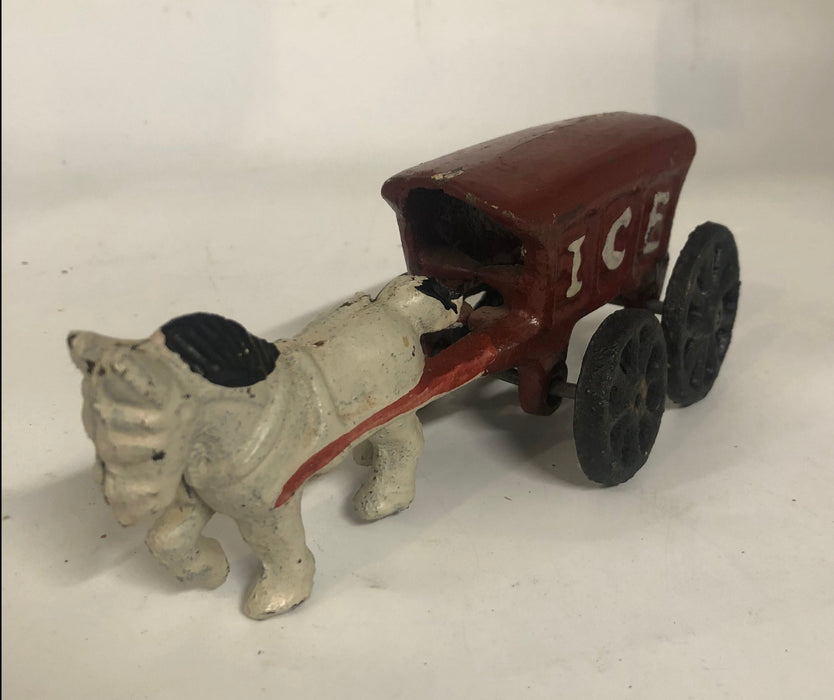 CAST IRON REPRODUCTION HORSE DRAWN ICE WAGON