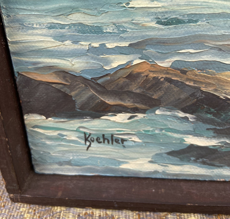 SMALL SEASCAPE OIL PAINTING SIGNED KOEHLER
