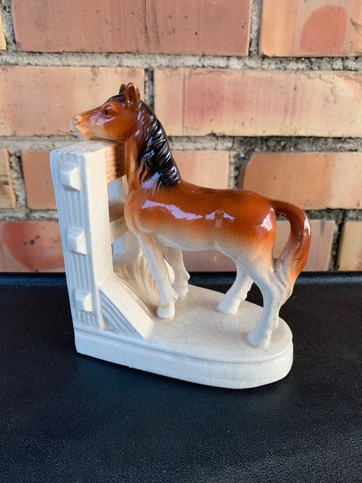 JAPANESE PORCELAIN SINGLE HORSE BOOKEND