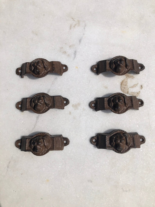 IRON DRAWER PULLS WITH DOG FACE
