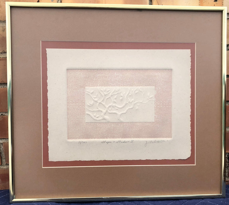 EMBOSSED LITHOGRAPH OF TREE BY J. VALENTINE - #13 OF 301