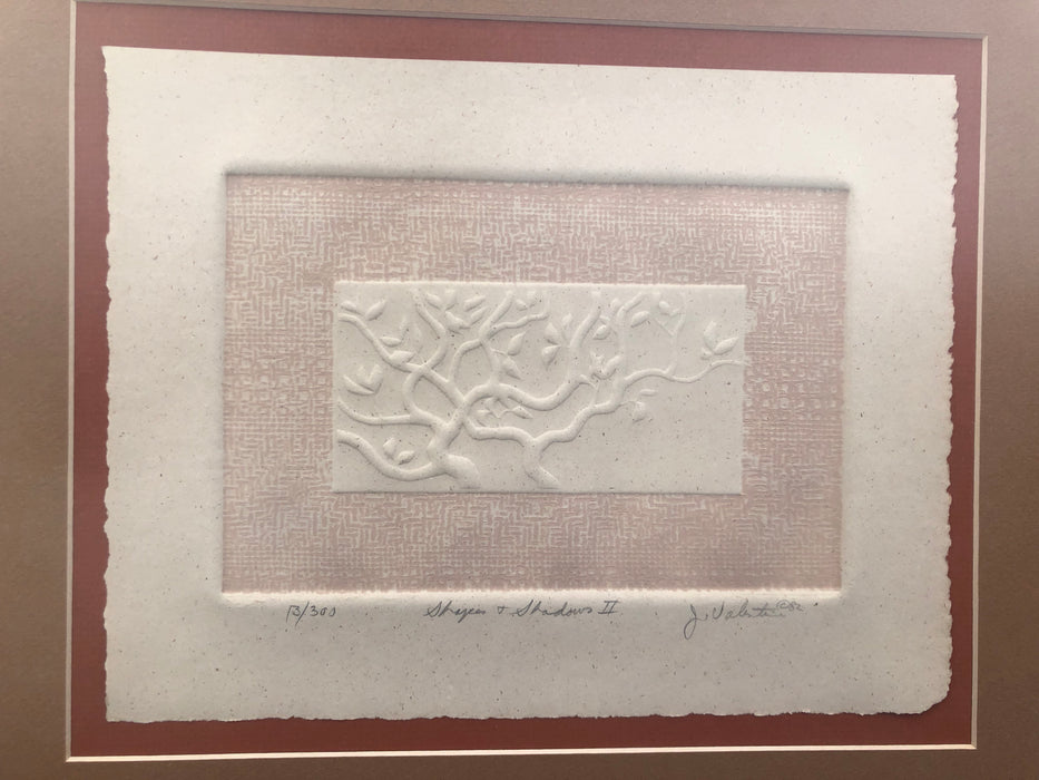 EMBOSSED LITHOGRAPH OF TREE BY J. VALENTINE - #13 OF 301