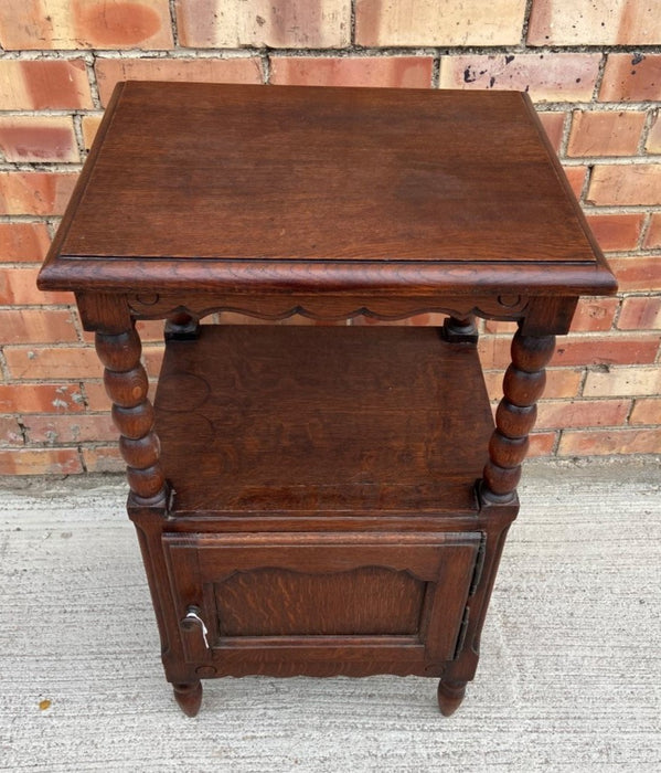 BOBBIN TURNED OAK SIDE CABINET