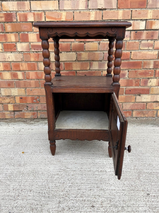 BOBBIN TURNED OAK SIDE CABINET