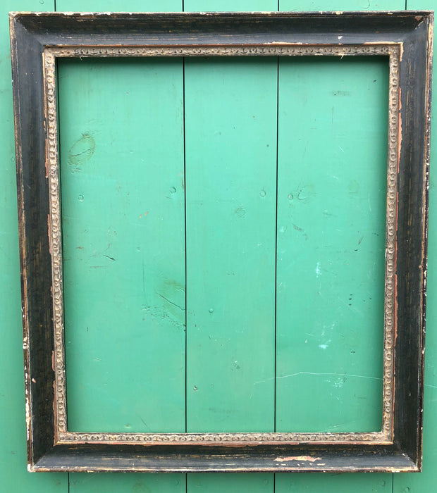 DISTRESSED DARK GREEN FRAME WITH GOLD INSIDE EDGE